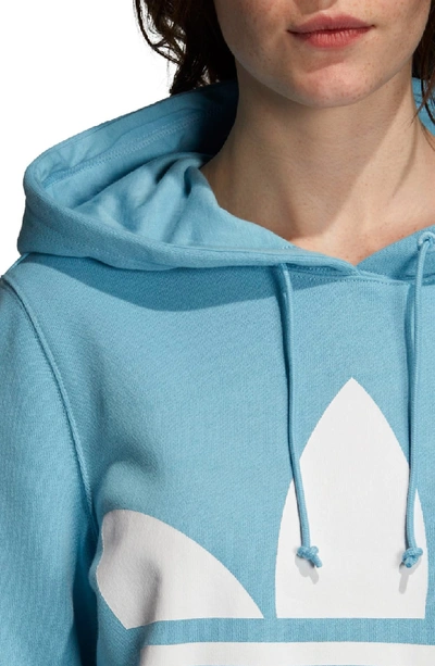 Shop Adidas Originals Trefoil Hoodie In Clear Blue