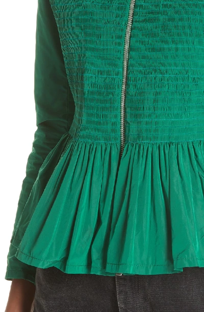 Shop Molly Goddard Lillian Shirred Jacket In Green