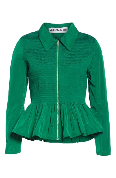 Shop Molly Goddard Lillian Shirred Jacket In Green