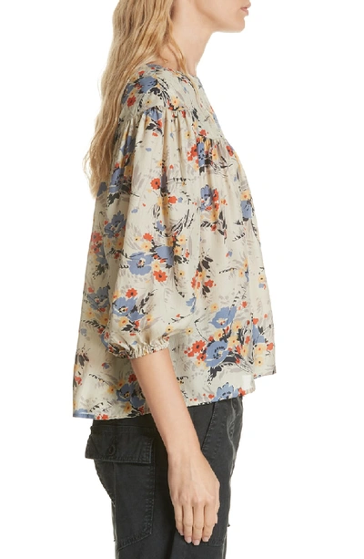 Shop The Great Duskfall Silk Blouse In Woodland Floral