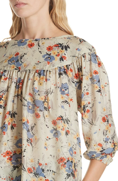 Shop The Great Duskfall Silk Blouse In Woodland Floral