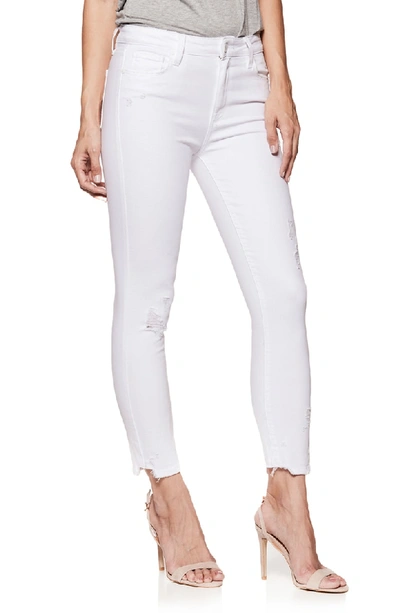Shop Paige Hoxton High Waist Ankle Skinny Jeans In Crisp White Destructed