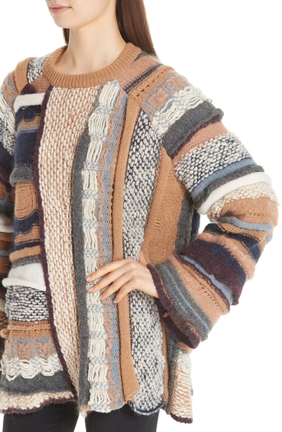 Shop Stella Mccartney Multi Knit Wool Blend Sweater In Multicolour Colourwa
