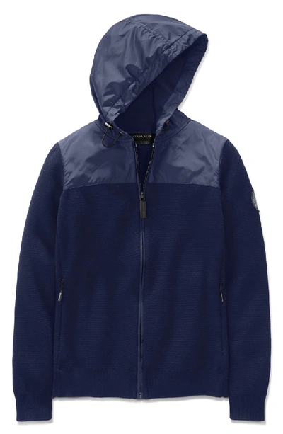 Shop Canada Goose Windbridge Hooded Sweater Jacket In Navy
