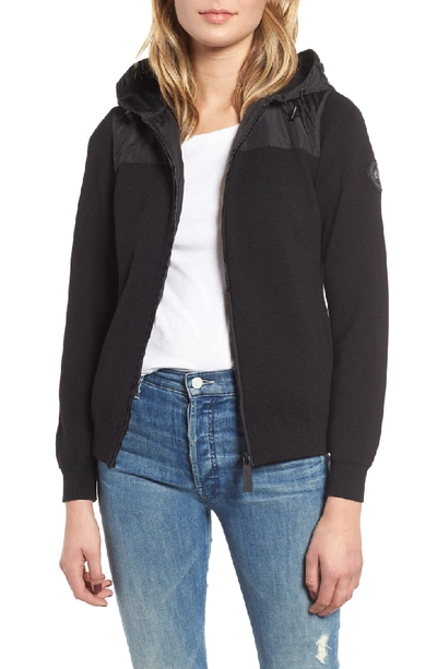 Shop Canada Goose Windbridge Hooded Sweater Jacket In Black