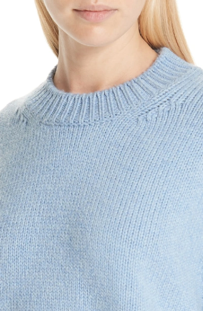 Shop Mansur Gavriel Merino Wool Sweater In Sky Blue