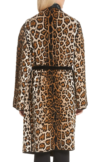 Shop Fuzzi Mixed Leopard Wrap Coat In Cammelo