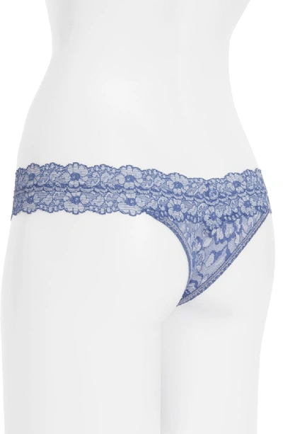 Shop Hanky Panky Cross Dyed Regular Rise Thong In Chambray/ Ivory