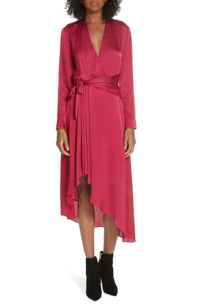 Shop Equipment Adisa Asymmetrical Wrap Dress In Amaranth