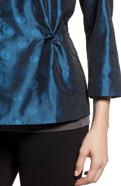Shop Anne Klein Ikat Dot Raglan Sleeve Jacket In Juniper/ Fir