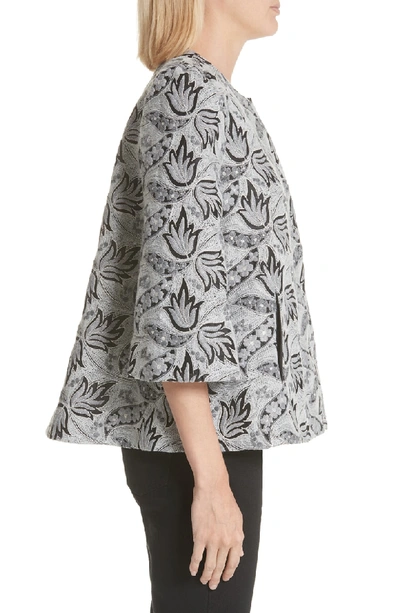 Shop Co Embroidered Jacquard Swing Jacket In Grey