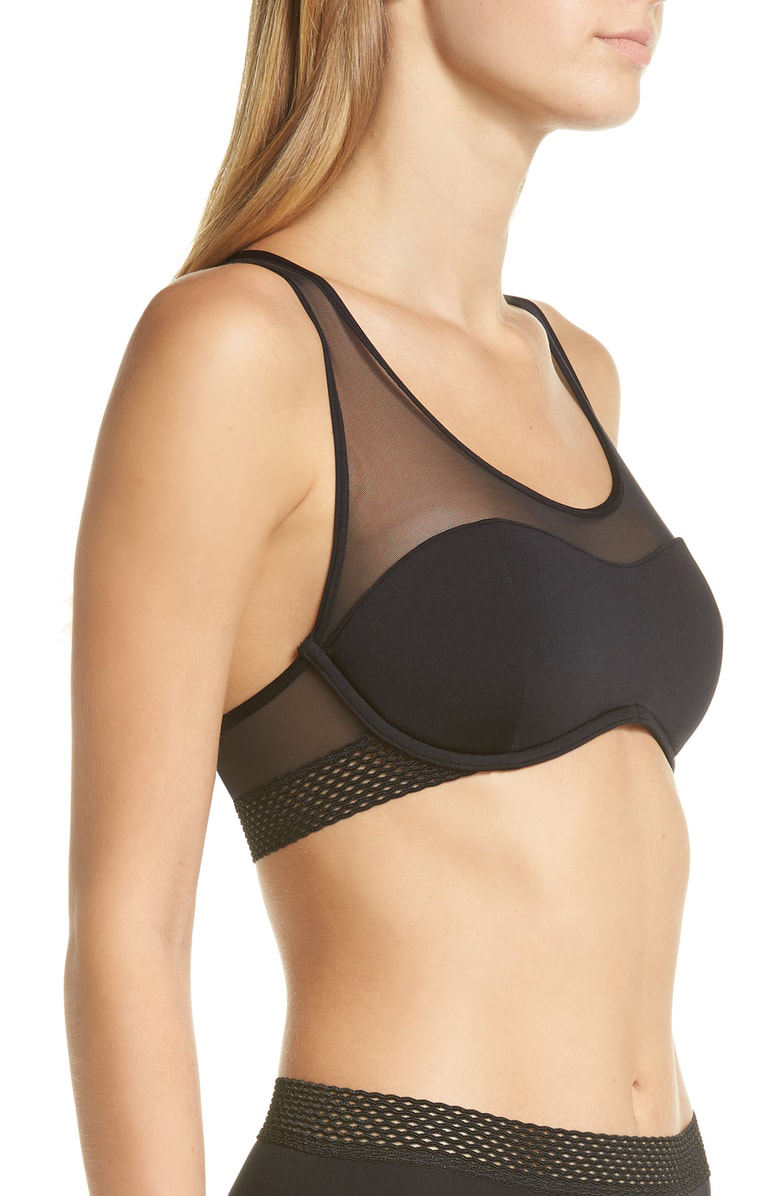 VINCE CAMUTO Shelby Mesh Trim Underwire Bralette NWT S