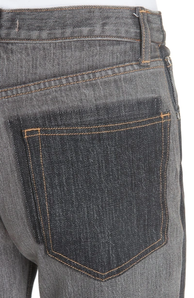 Shop Elizabeth And James Holden Split Wash Straight Leg Jeans In Washed Black Denim