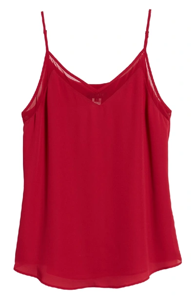 Shop 1.state Chiffon Inset Camisole In Persian Red