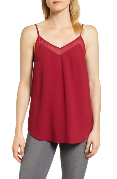 Shop 1.state Chiffon Inset Camisole In Lush Berry
