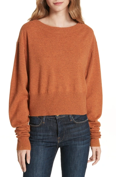 Shop Autumn Cashmere Scrunch Sleeve Cashmere Sweater In Spice