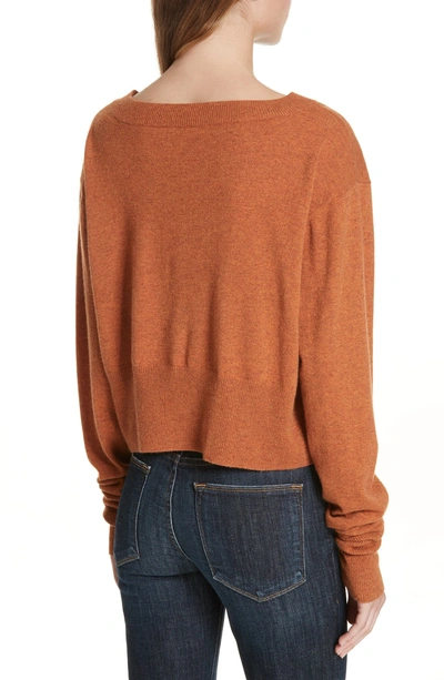 Shop Autumn Cashmere Scrunch Sleeve Cashmere Sweater In Spice