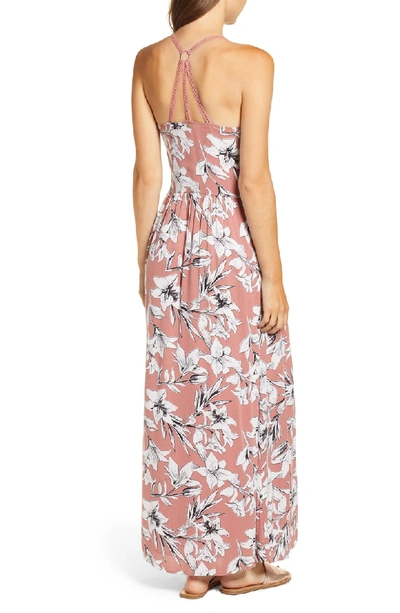 Shop Roxy Pavement Border Maxi Dress In Withered Rose Lily House