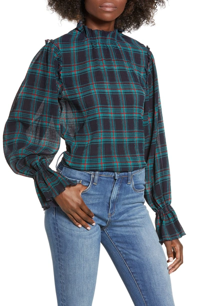 Shop The Fifth Label Zone Tartan Top In Navy W Red