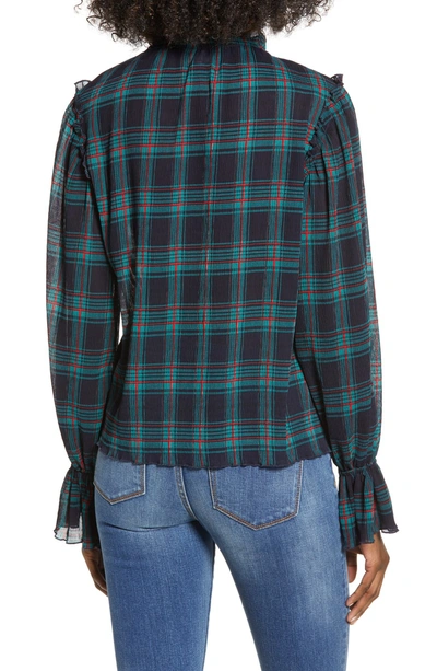 Shop The Fifth Label Zone Tartan Top In Navy W Red