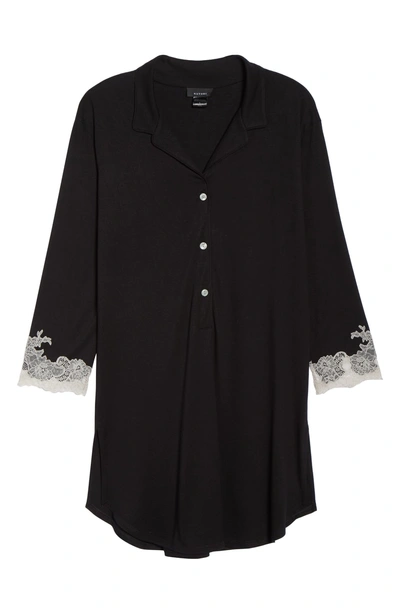 Shop Natori Shangri-la Sleep Shirt In Black