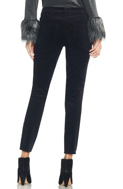 Shop Vince Camuto Washed Stretch Cotton Corduroy Skinny Pants In Rich Black