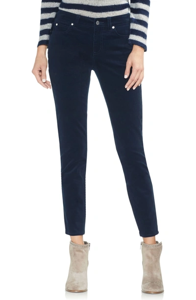 Shop Vince Camuto Washed Stretch Cotton Corduroy Skinny Pants In Classic Navy