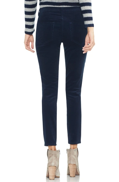 Shop Vince Camuto Washed Stretch Cotton Corduroy Skinny Pants In Classic Navy