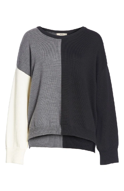 Shop Fuzzi Colorblock Wool Sweater In Black