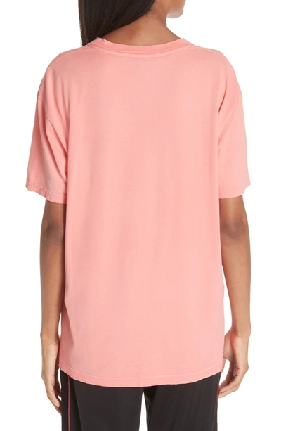 Shop Givenchy Distressed Logo Tee In Coral