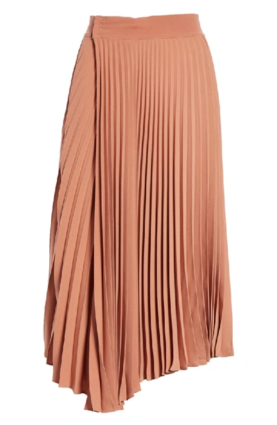 Shop Vince Asymmetric Hem Pleated Skirt In Vintage Rose