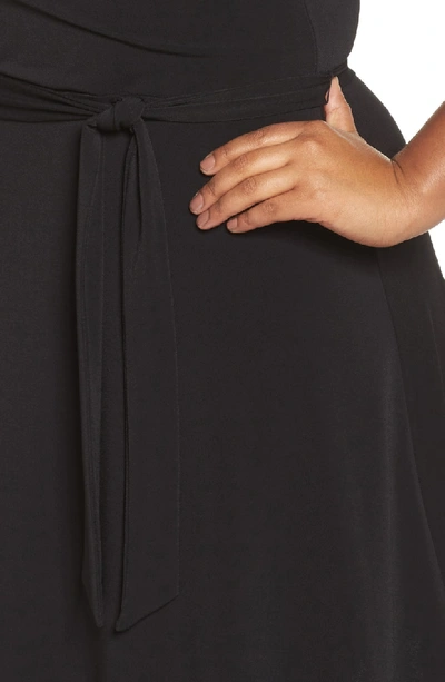 Shop Leota Wrap Dress In Black Crepe
