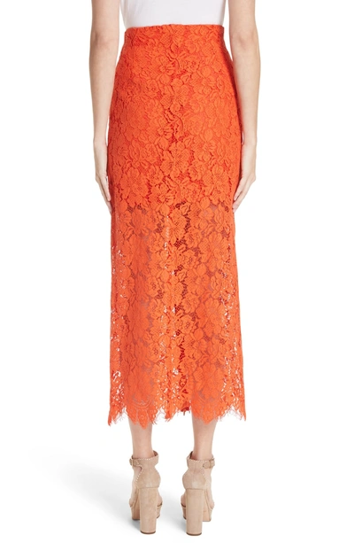 Shop Ganni Jerome Lace Skirt In Big Apple Red