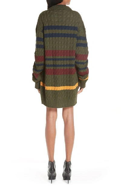 Shop Y/project Rib & Cable Pullover Sweater In Grey/ Green