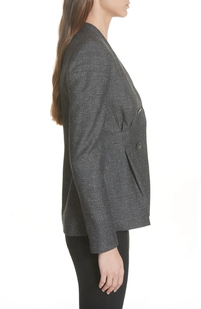 Shop Rebecca Taylor Herringbone Jacket In Grey