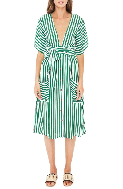 Shop Faithfull The Brand Milan Midi Dress In Zeus Stripe Print