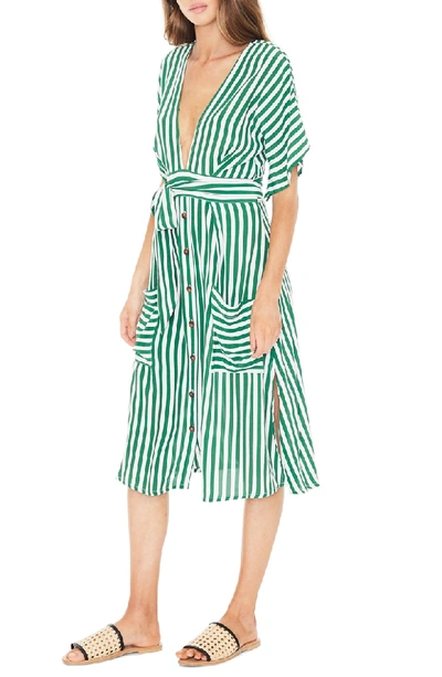 Shop Faithfull The Brand Milan Midi Dress In Zeus Stripe Print