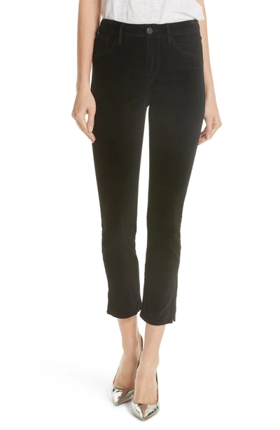 Shop 3x1 W3 Higher Ground Mini Split Ankle Velvet Jeans In Ebony Ebony