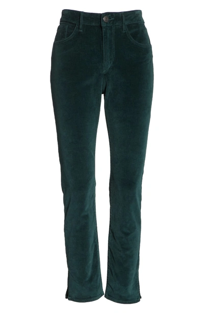 Shop 3x1 W3 Higher Ground Mini Split Ankle Velvet Jeans In Fern