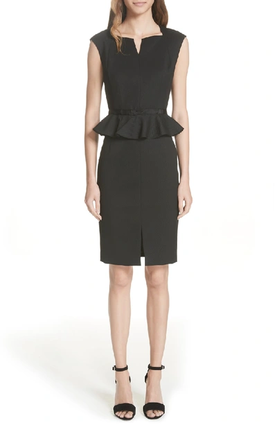 Shop Ted Baker Ted Working Title Textured Peplum Dress In Black