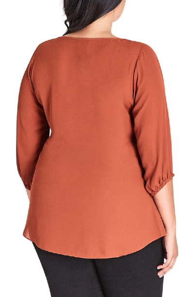 Shop City Chic Sexy Fling Zip Front Top In Spice