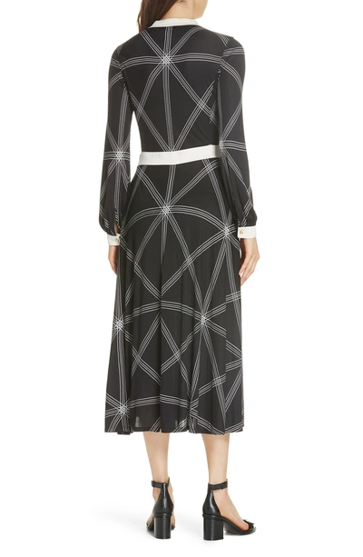 Tory Burch Anja Diamond-stitch Midi Dress In Black | ModeSens