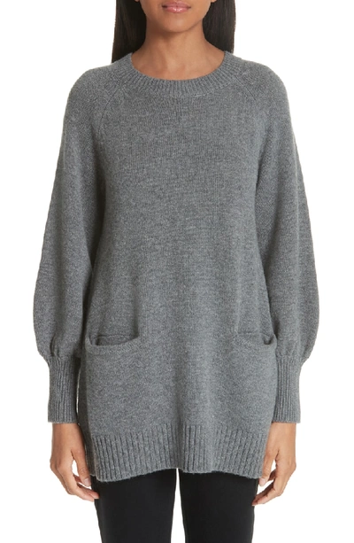 Shop Co Wool & Cashmere Tunic Sweater In Grey