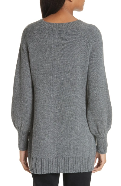 Shop Co Wool & Cashmere Tunic Sweater In Grey