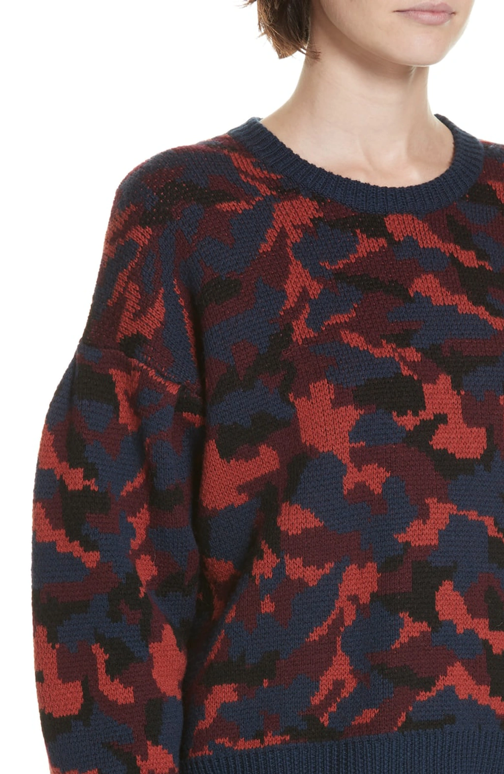 Joie Brycen Camo Wool Crewneck Sweater In Midnight ModeSens