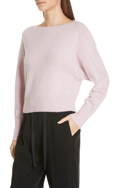 Vince Cropped Boat-neck Cashmere Sweater In Pink Champagne | ModeSens