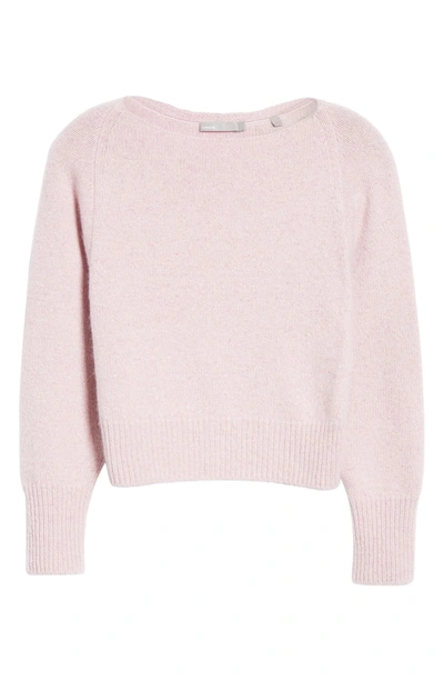 Vince Cropped Boat-neck Cashmere Sweater In Pink Champagne | ModeSens