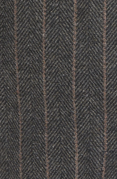 Shop Astr Wilshire Button Front Skirt In Charcoal/ Brown Stripe