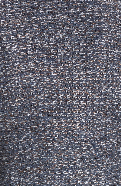 Shop St John Copper Sequin Tweed Knit Jacket In Navy/ Copper Multi