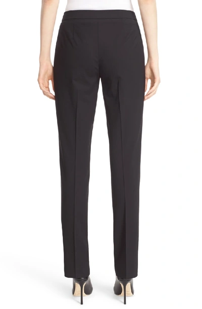 Shop Lafayette 148 Barrow Stretch Wool Pants In Black